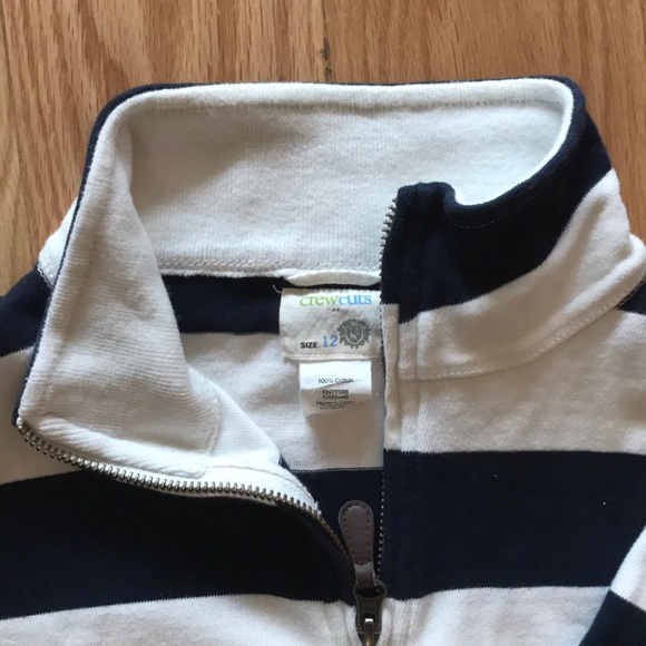 Boys J Crew Blue and White Sweater - Picture 2 of 2